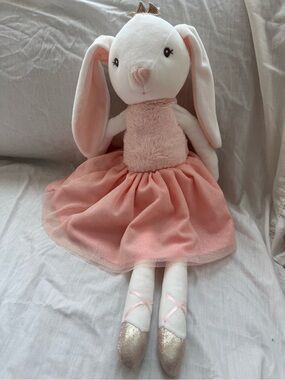 Plush Bunny in Pink Tutu with Gold Shoes - Kids Toys